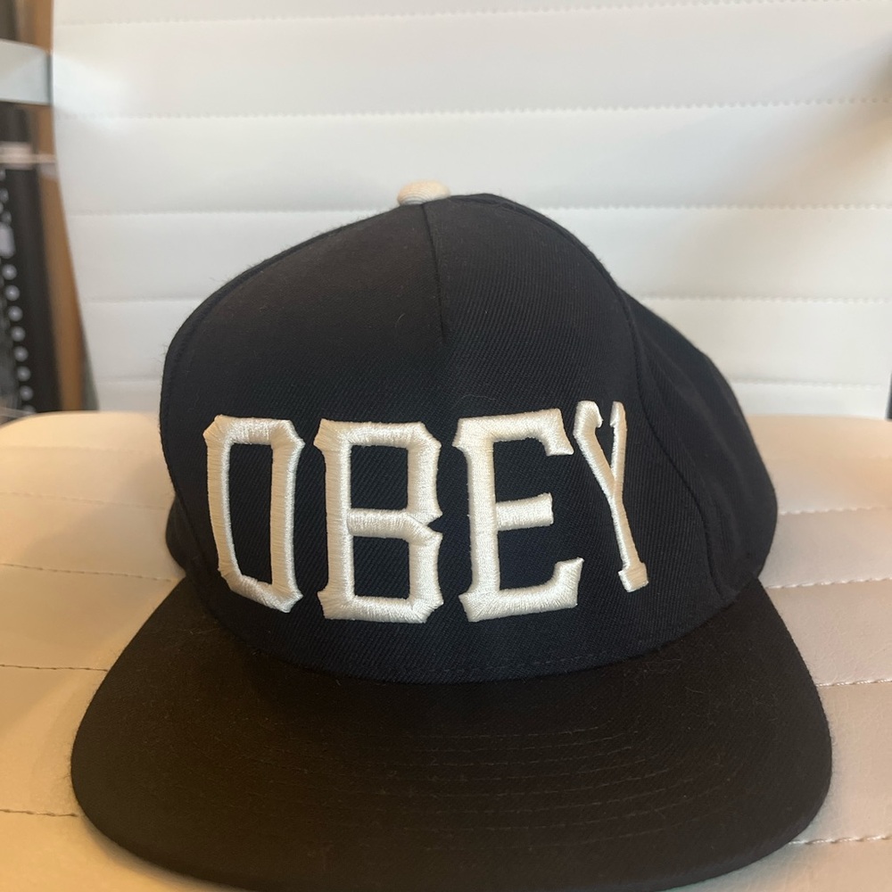 Obey Black Cap with White Logo